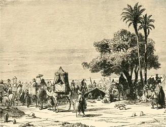 Pelgrims op weg naar Mekka, 1890