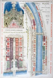 Plan voor de Esplanade des Invalides, Wereldtentoonstelling van 1900, Parijs, 1900