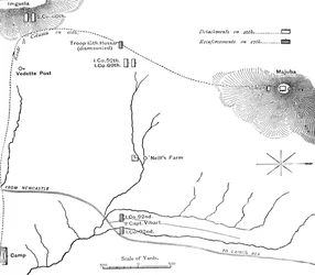 Plan van de mars naar Majuba Hill, 26 februari 1881, ca. 1880s