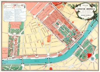Plan van de Universele Tentoonstelling, Parijs, 1889