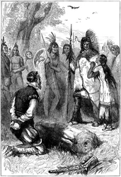 Pocahontas redt het leven van Kapitein Smith, 1607, ca. 1880