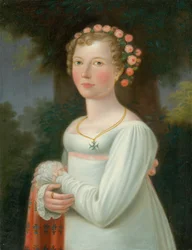 Portret van een meisje in witte jurk