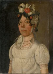 Portret van een jonge vrouw in witte kleding