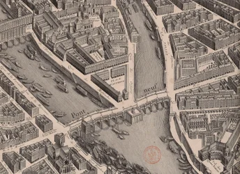 Pont Neuf. Plan de Paris, genaamd Turgot, 1739
