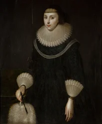 Portret van een Dame met een Waaier, 1600-1650