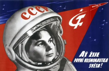 Portret van de Russische kosmonaut Valentina Vladimirovna Terechkova (geboren in 1937), eerste vrouw in de ruimte op 16 juni 1963