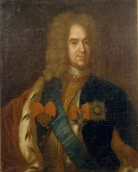 Portret van Alexander Danilovich Menshikov, Generalissimo, Prins van het Heilige Roomse Rijk en Hertog