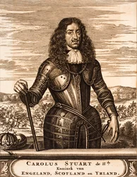Portret van Karel II van Engeland 1630-1685 Uit: Schauplatz des Krieges, 1675