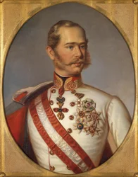 Portret van Franz Joseph I van Oostenrijk, ca. 1855
