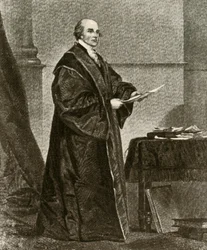 Portret van John Jay in zijn gewaden als Eerste Opperrechter van de Verenigde Staten, ca. 1780