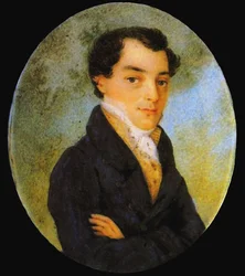 Portret van Kondraty Fyodorovich Ryleyev 1795-1826, na 1826