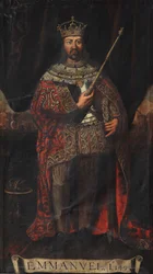 Portret van Manuel I van Portugal 1469-1521, 1495