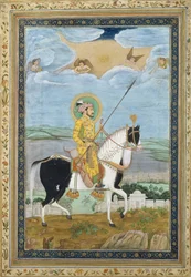 Portret van Shah Jahan te Paard, 17e eeuw