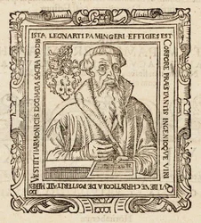 Portret van de componist Leonhard Paminger 1495-1567, 1573