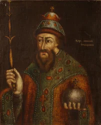 Portret van de Tsaar Michail I Fyodorovich van Rusland 1596-1645, begin 18e eeuw