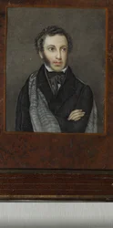 Portret van de dichter Alexander Sergejevitsj Poesjkin 1799-1837, Eerste kwart van de 19e eeuw