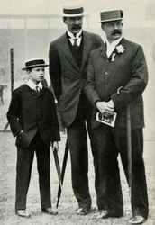 Prins Albert met zijn leraar en Lord Desborough