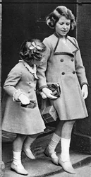 Prinses Elizabeth en haar zus, ca. 1936