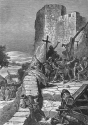 Processie van de kruisvaarders rond de muren van Jeruzalem, 1099 1905