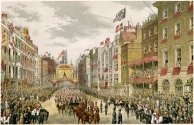 Processie op de Strand, Westminster, Londen, 1863