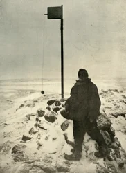 Professor David bij Mawsons anemometer, ca. 1908, 1909