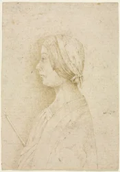 Profiel van een meisje met een kaars, 1400s