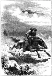 Achtervolging van Paul Revere, de verkenner, 1775 ca. 1880