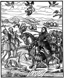Koningin Elizabeth I met valkenjacht