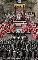 Koningin Elizabeth I in het Parlement, 16e eeuw, ca. 1902-1905