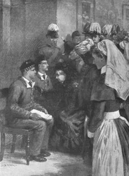 Koningin Victoria verleent het Victoria Cross aan helden van Dargai...14 mei 1898