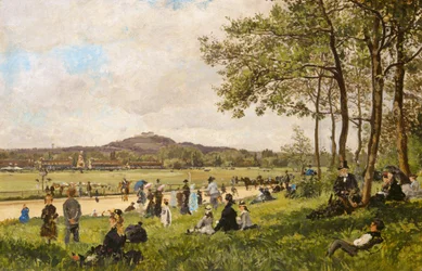 Renbaan bij Longchamps, ca. 1870