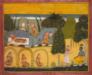 Radha wacht op verzoening met Krishna