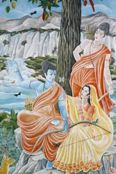 Rama, Sita en Laxman. Pashupatinah, Kathmandu, Nepal