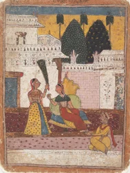 Ramkali Ragini: Pagina uit een Verspreide Ragamala Serie