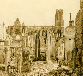 Kathedraal van Reims, Reims, Noord-Frankrijk, ca. 1914-ca. 1918