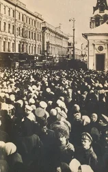 Revolutionaire menigten op de Tverskaya, Moskou, Rusland, c1905-c1917