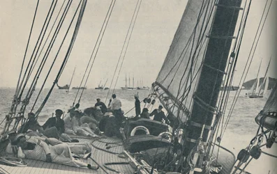 De grootste Britse racejachten strijden tijdens Cowes Week, 1937