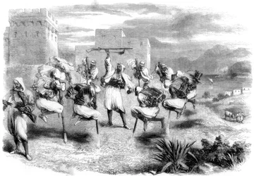 Riffiaanse huwelijksdans in Tanger, 1860