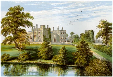 Ripley Castle, Yorkshire, huis van Baronet Ingilby, ca. 1880