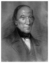Robert Owen, in Wales geboren industrieel, filantroop en socialist, 1851