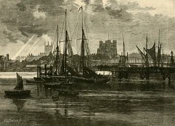 Rochester vanaf de Medway, 1898