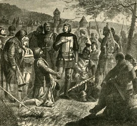 Rodolph van Habsburg ontvangt nieuws van zijn verkiezing tot soeverein van Duitsland 1273, 1890