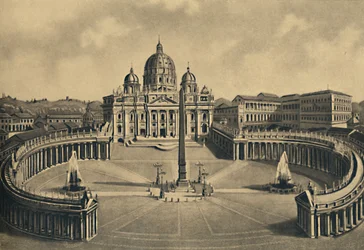 Roma - Basiliek en Plein van S. Peter. Vaticaanpaleis, 1910