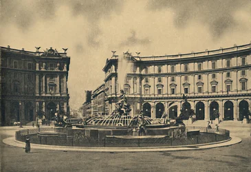 Rome - Esedra-plein en de Naiades-fontein, 1910