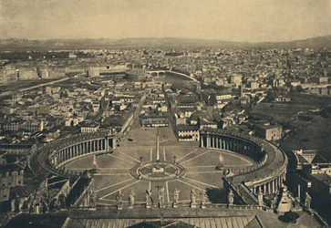 Rome - Panoramisch Uitzicht vanaf de koepel van St. Pieter, 1910