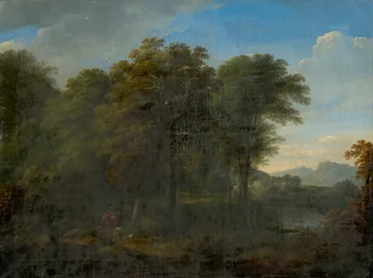 Romantisch landschap met figuren