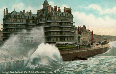 Ruwe zee, Splash Point, Eastbourne, Sussex, ca. 1912