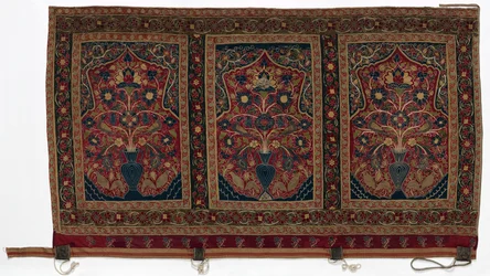 Koninklijke Ronde Tent gemaakt voor Muhammad Shah wandpaneel met drie panelen C, 1834-1848