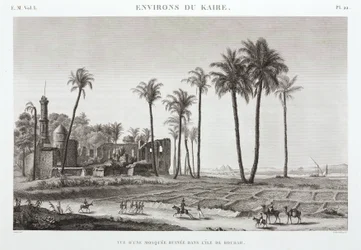 Verwoeste moskee op het eiland Roudah, nabij Caïro, Egypte, c.1798