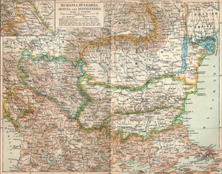Roemenië, Bulgarije, Servië en Montenegro, ca. 1906, 1907